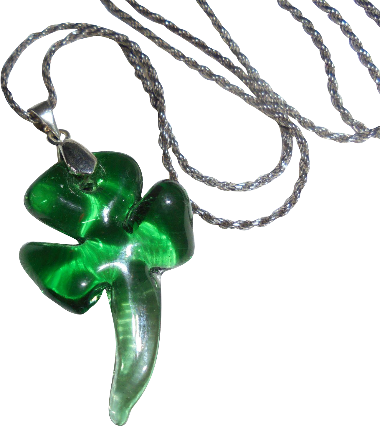 Sterling Silver Shamrock Four Leaf Clover Murano Glass - Locket (1443x1443)