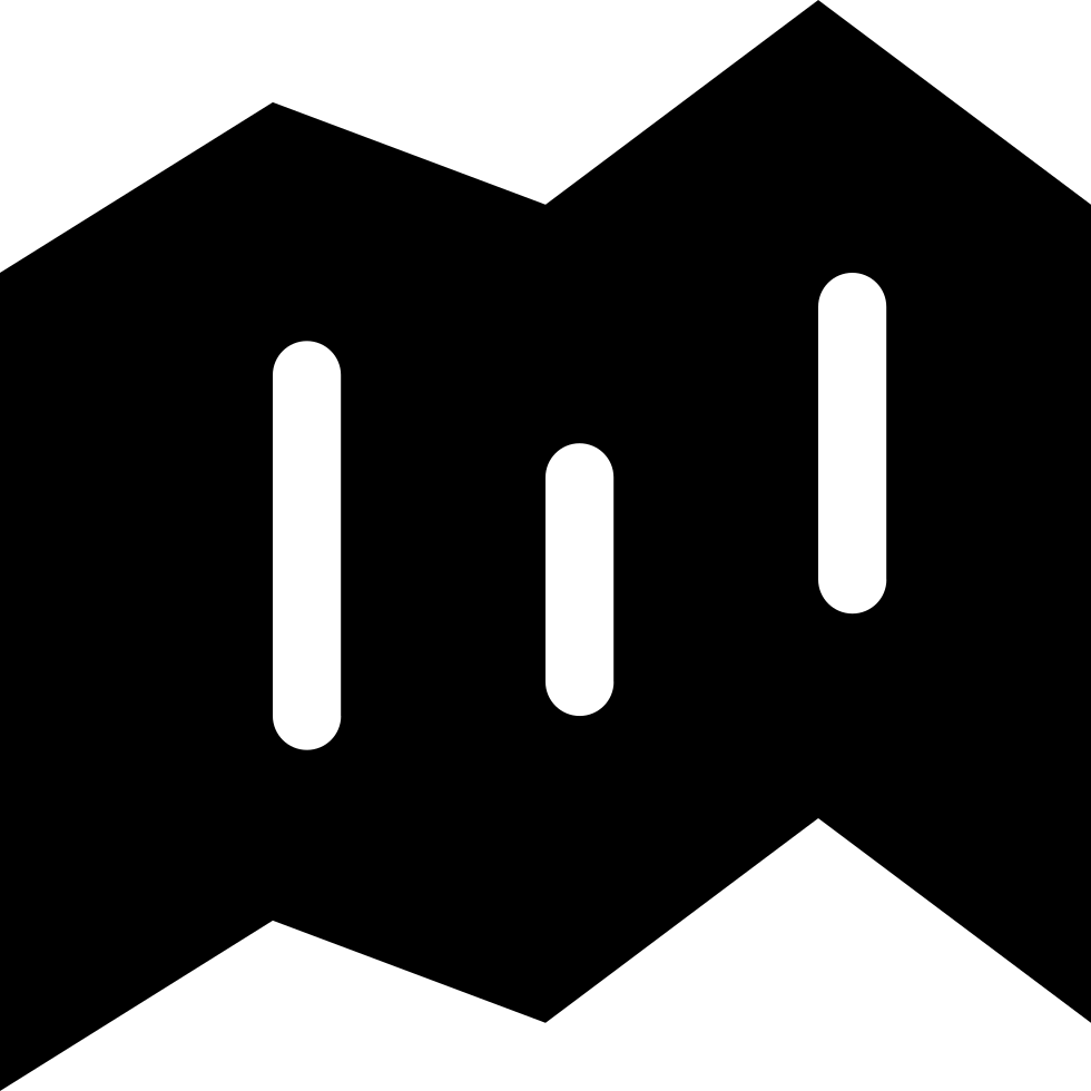 Black Map Folded Paper Symbol Comments - Icon (980x980)