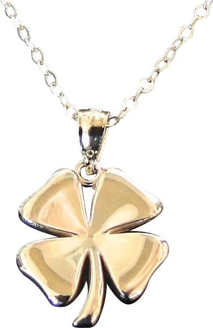 Gold Four Leaf Clover Necklace, 14k Solid Gold Lucky - Gold Four Leaf Clover Necklace, 14k Solid Gold Lucky (673x673)