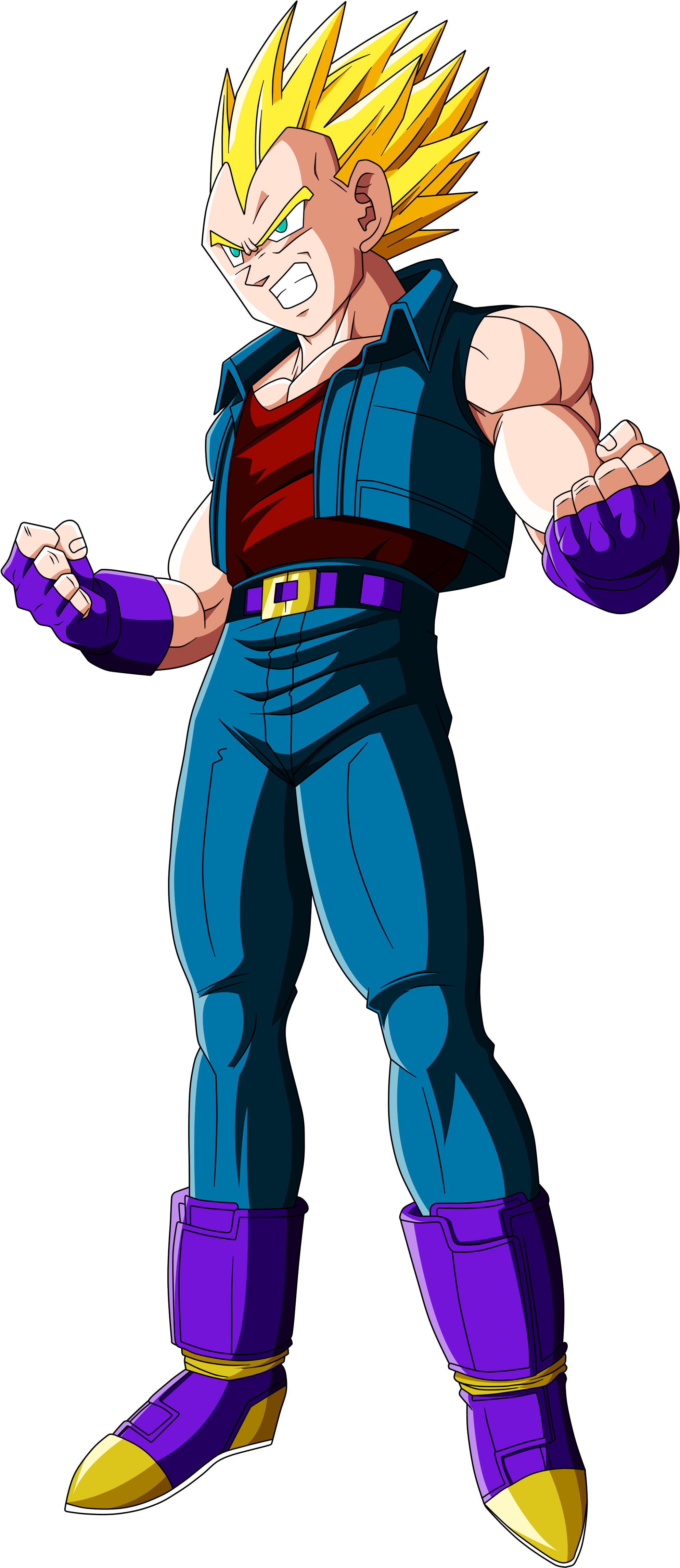 Dessin De Manga En Couleur Beau Plan En Couleurs Imprimer - Gt Vegeta Super Saiyan (2179x4700)