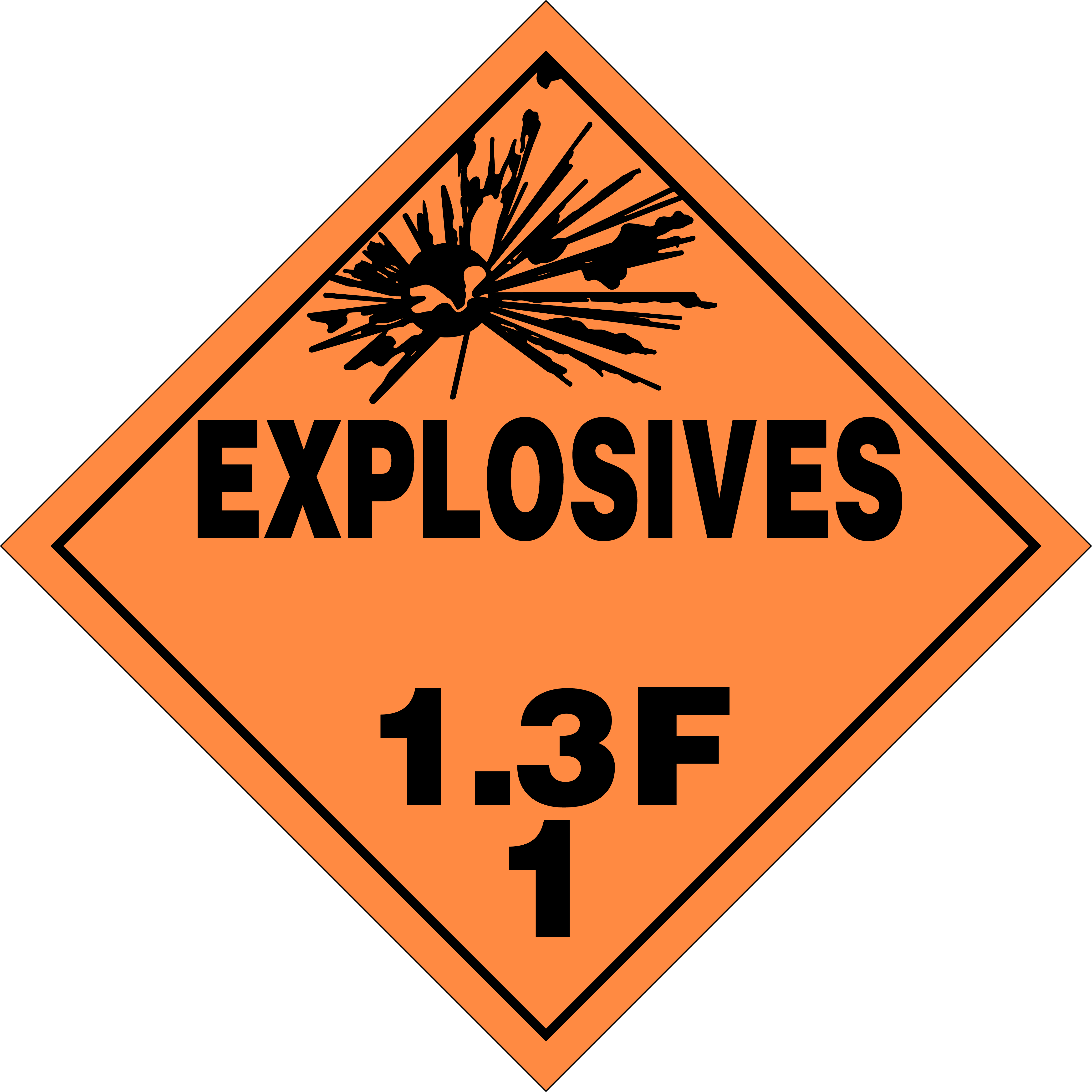 3 C - 1.4 Explosives Placard (4582x4582)