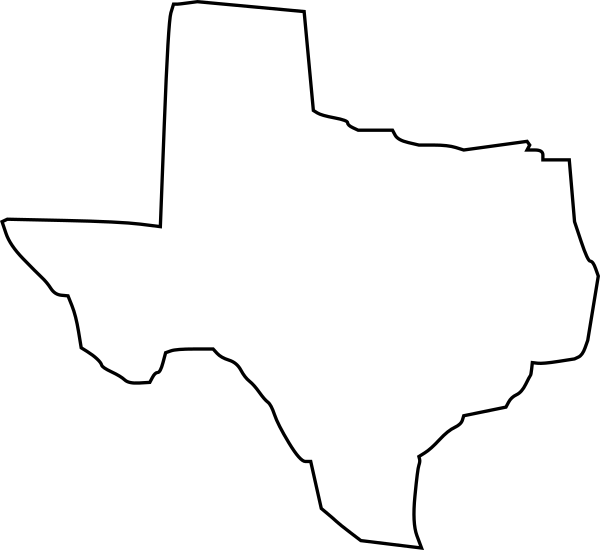 Texas Outline Clip Art At Clker - Map Of Texas Counties (600x550)