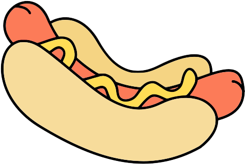 Sushi Clipart - Hot Dogs For Colouring (490x333)
