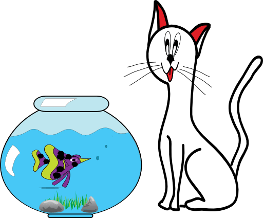 Cat Fish Clip Art - Cat Yawns (512x424)