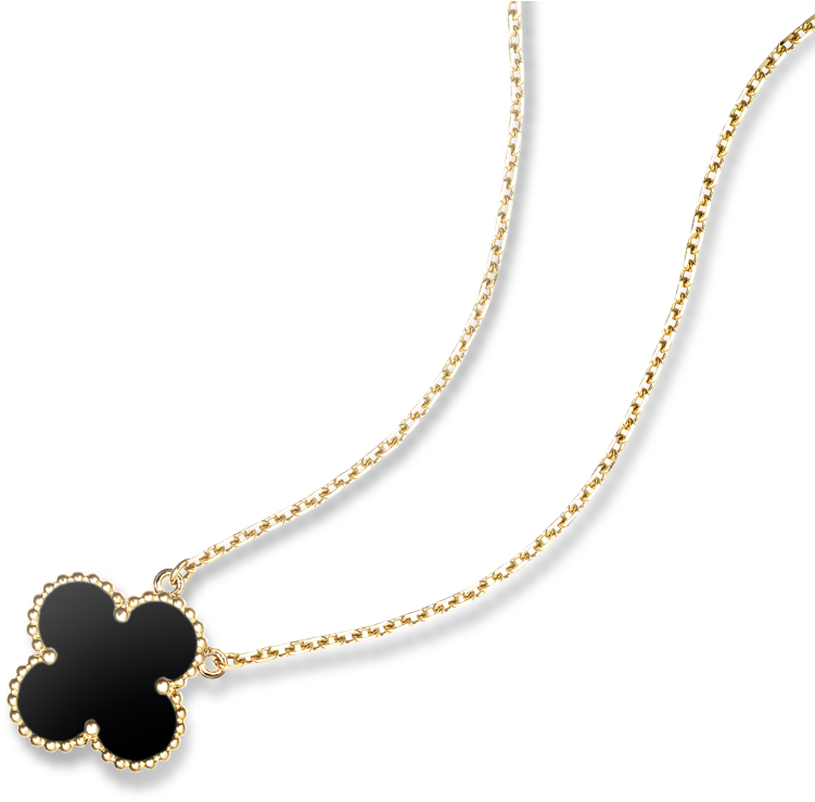 Vintage Alhambra Pendant, Yellow Gold, Onyx - Van Cleef & Arpels Pendant, Yellow Gold (875x875)