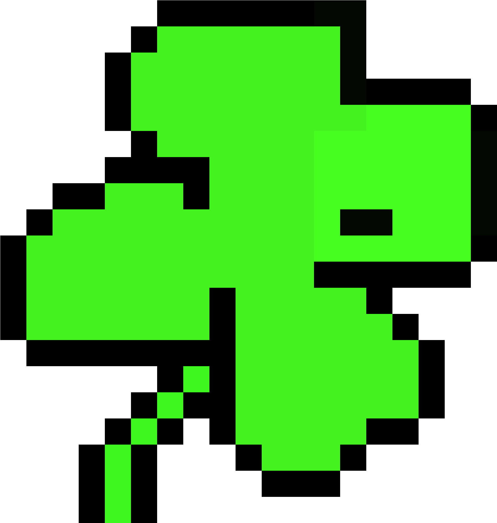 4 Leaf Clover - Robot Minecraft Pixel Art (2500x2600)
