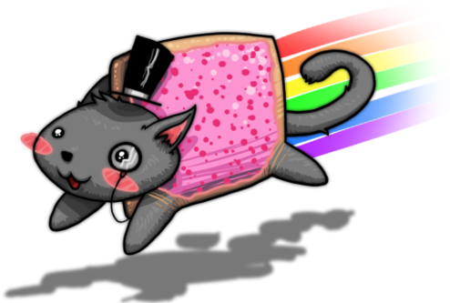 Nyan Cat Clipart Transparent Background - Nyancat No Back Ground (500x346)