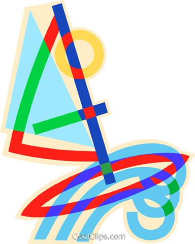 Windsurfing With A Wave Royalty Free Vector Clip Art - Southwest Florida (384x480)
