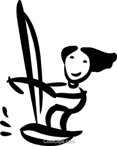 Windsurfing Royalty Free Vector Clip Art Illustration - Windsurfing Royalty Free Vector Clip Art Illustration (385x480)