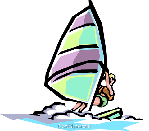 Sailboard Royalty Free Vector Clip Art Illustration - Sail (480x421)