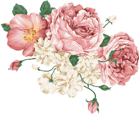 Transparent Flowers For Your Tumblr - Flower Vintage Png Pink (500x405)