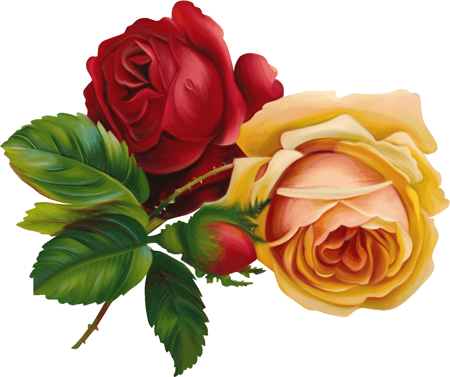 Yükle Блог Колибри - Vintage Rose Clip Art (1612x1359)