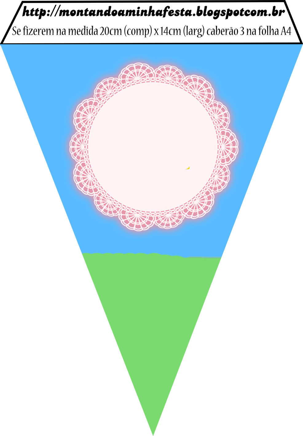 Country Field With Pink Lace Free Printable Banner - Peppa Png Bandeirinha (986x1419)