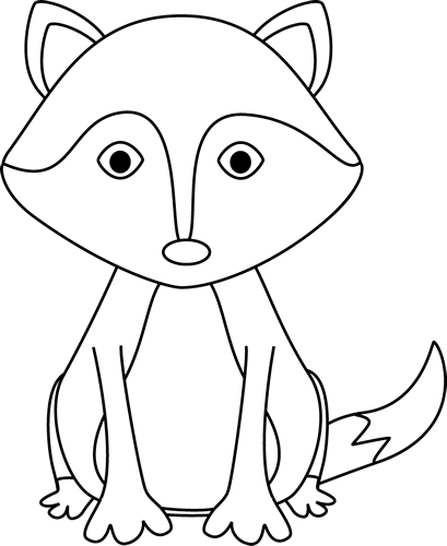 Fox Black And White Cute Fox Black And White Clipart - Fox Black And White Clip Art (409x500)