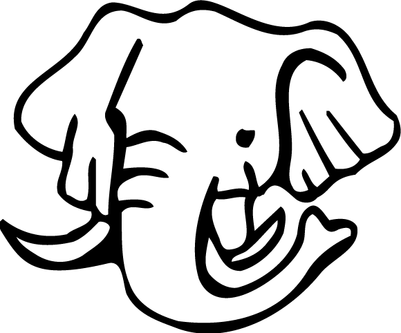 Coloring Pages Of Lose Up Of Elephant Face For Kids - Elephant Face Clipart Black And White (580x482)