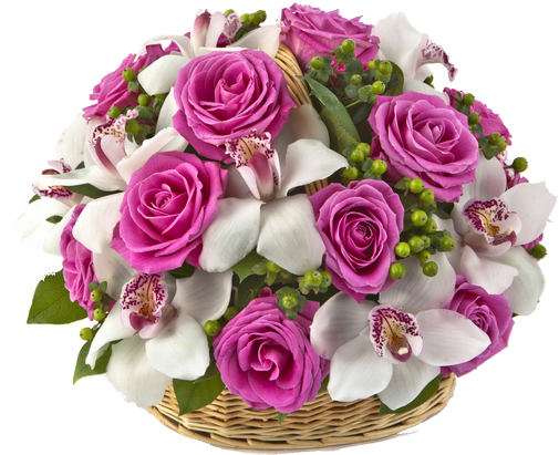Flower Bouquet Cut Flowers Basket Rose - Flowers Buquet For Birthday (600x473)