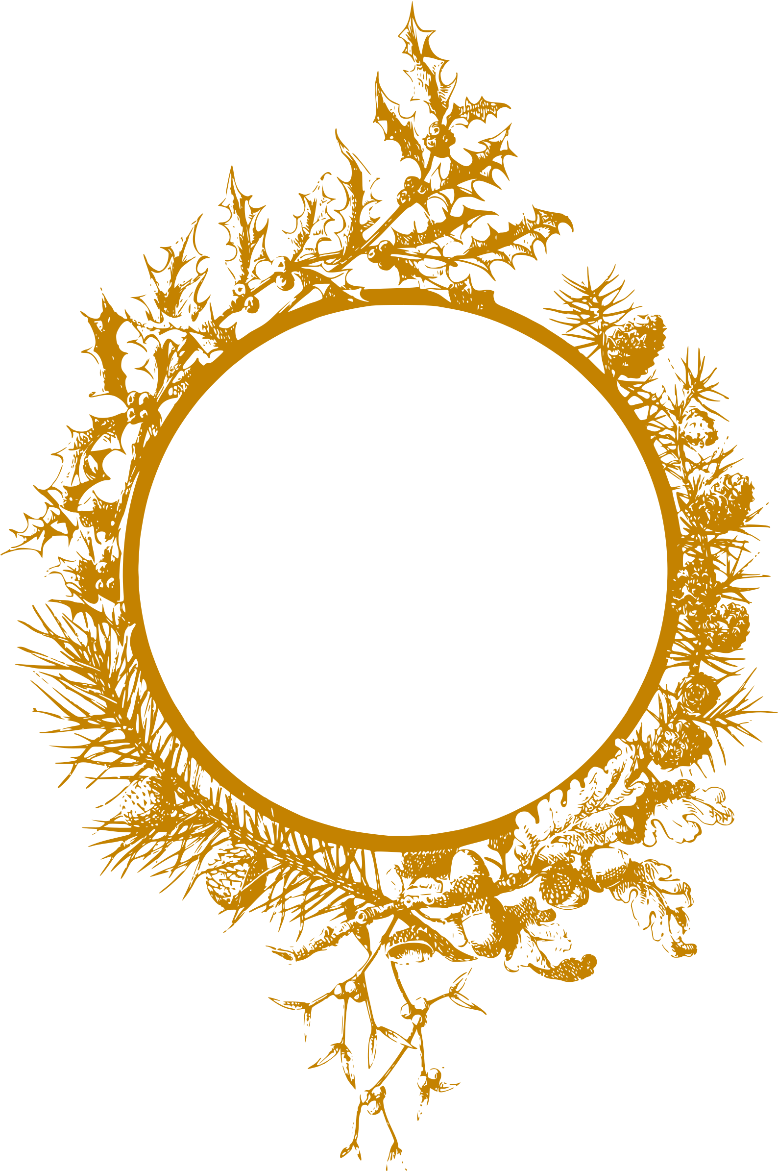 Christmas Frame - ذهبي Png (1589x2400)