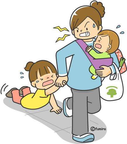 子育て ストレス イラスト (500x500)