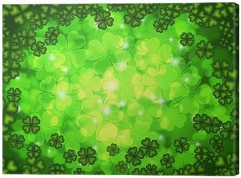 Shamrock Four Leaf Clover Background Canvas Print • - 4 Leaf Clover Backgrounds (400x400)