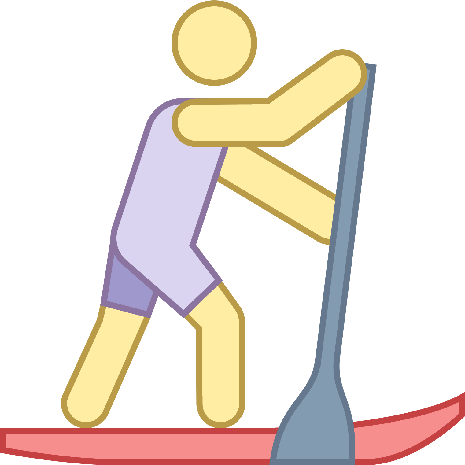 This Is A Drawing Of A Man By Himself On A Boat - Standup Paddleboarding (1600x1600)