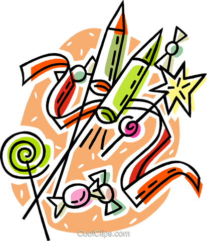 Fireworks Display Royalty Free Vector Clip Art Illustration - Carves (413x480)