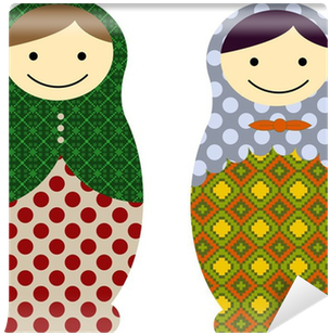 Vector Illustration Of Matryoshka Russian Dolls Wall - Doll (400x400)