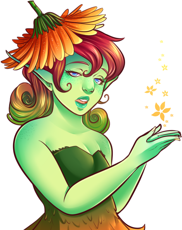 Flowers Could Be Seen Sprouting From Every Corner Of - Cartoon (637x788)