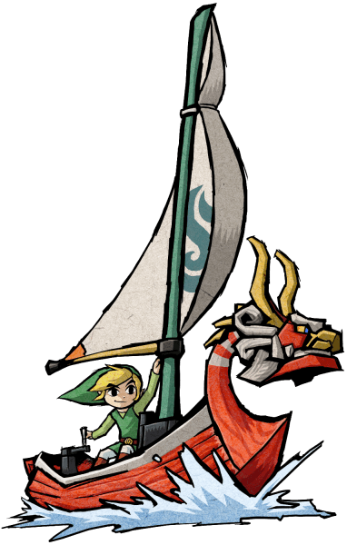 #link Sailing 2 From The Official Artwork Set For #tloz - Wind Waker King Of Red Lions (382x600)