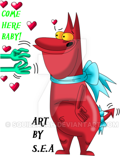 Cow And Chicken-my Red Guy By Skunkynoid - Cartoon (400x535)