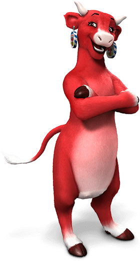 And Here's The Lactaid Cow - Laughing Cow Cheese Cow (288x524)