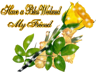 Have A Bless Weekend My Firend Yellow Rose Glitter - Happy Friendship Day Animated Gif (400x300)