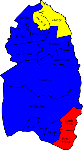 Rushmoor Borough Council Election, - Map Of Rushmoor Borough (266x480)