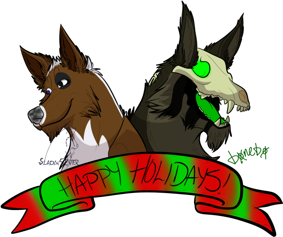 Happy Holidays From Sladin5ever And Bonebo By Hitaka5ever - Cartoon (969x825)