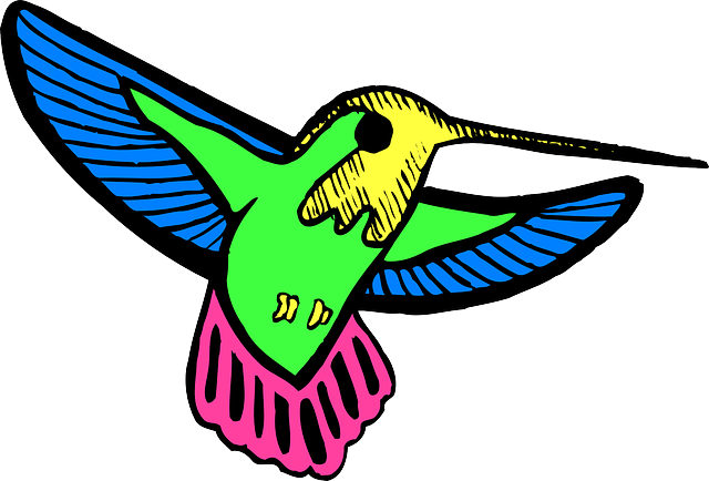 Bird, Color, Wings, Hummingbird, Feathers, Multicolored - Colibri Clip Art (640x434)