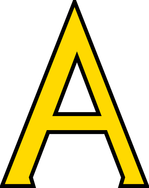 Yellow Letter A Clipart - Letter A Clipart (480x604)