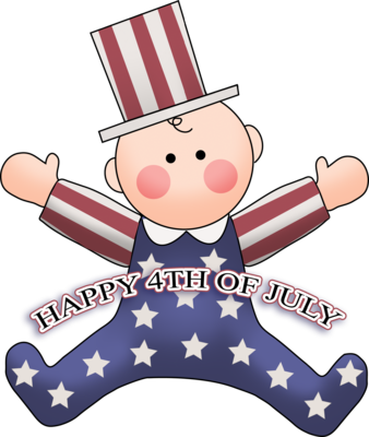 Baby Clipart 4th July - Happy 4th Of July Baby (338x400)
