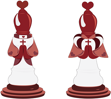 Bishop Of Hearts - Illustration (600x534)