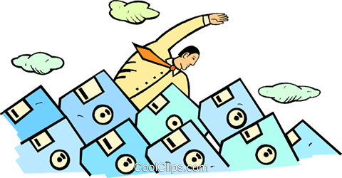 Man Swimming In A Sea Of Floppy Disks Royalty Free - Man Swimming In A Sea Of Floppy Disks Royalty Free (480x250)