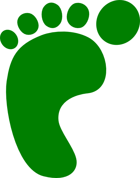 Olive Footprint Clip Art At Clker - Green Footprint Png (468x596)