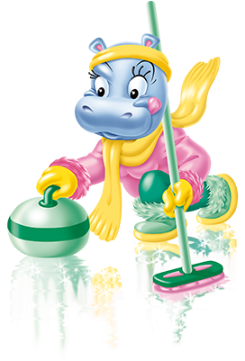 Hippo Clipart Winter - Cartoon (340x474)