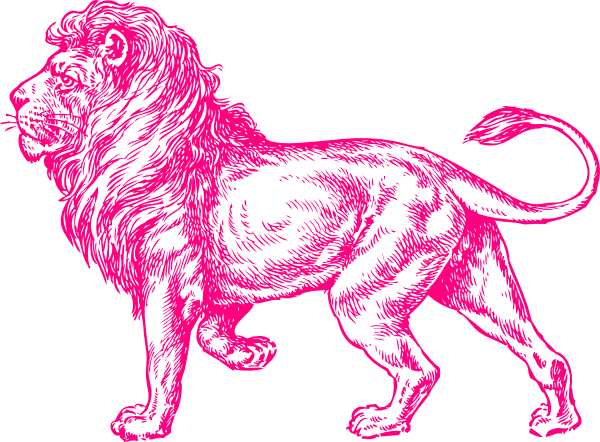 Pink Lion Clip Art At Clker Com Vector Clip Art Online, - Lion Full Body Tattoo (600x442)