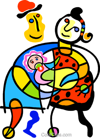 New Parents With A Baby Royalty Free Vector Clip Art - Infant (345x480)