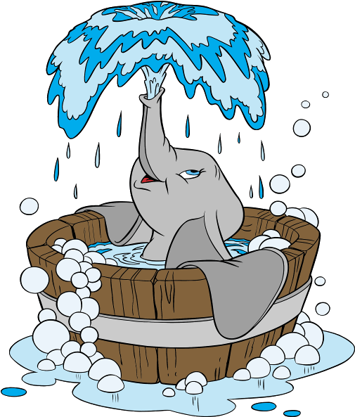 Baby Elephant Clip Art - Elephant And Water Clipart (600x600)