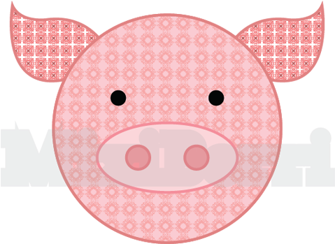 Applique Template Cute Pig - Patterns Pig (492x348)