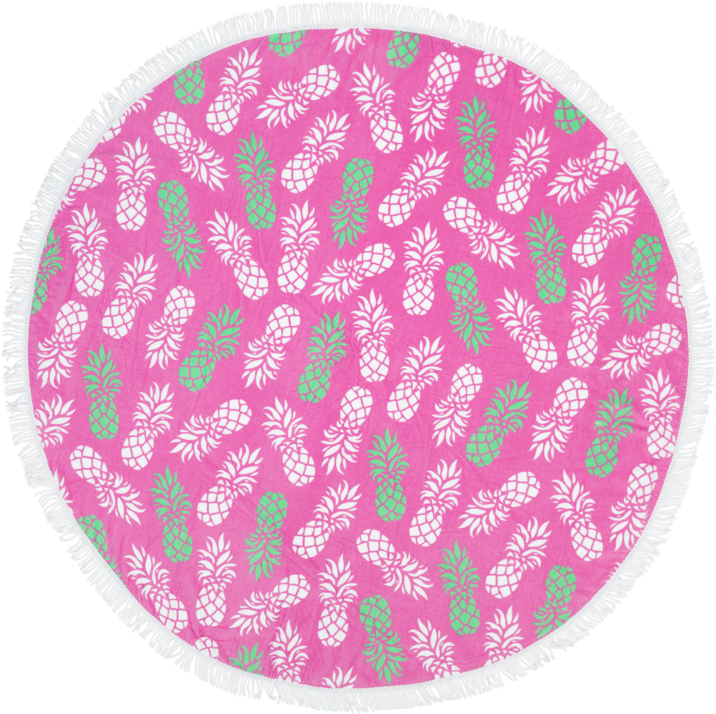 Round Beach Towels - Insulated Water Resistant Lunch Bag (pink Pineapple) (1100x1100)