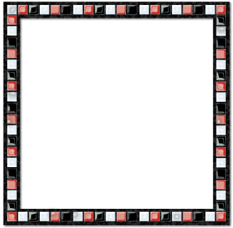 Mosaic Black Red White Border Frame, Mosaics, Ceramic, - Mosaic (360x360)