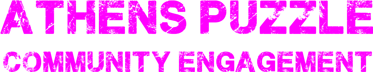 Community Athens Puzzle Is The Community Engagement - Coffee Based Life Form Square Sticker 3" X 3" (2479x388)