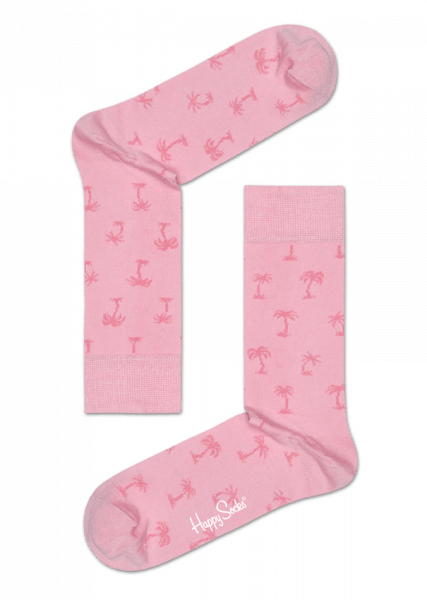 Pastel Palm Beach Sock - Happy Socks Pink Heart (427x600)