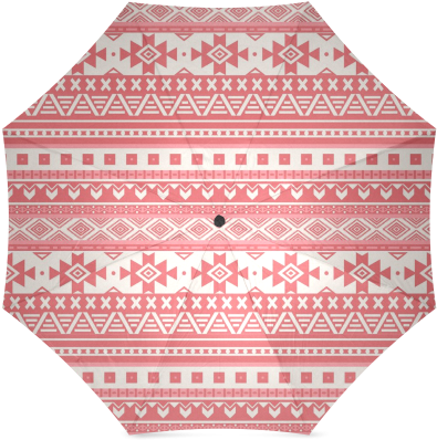 Fancy Tribal Border Pattern 08 Red Foldable Umbrella - Paisley (500x500)