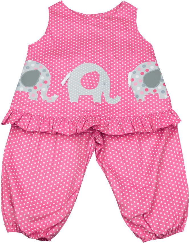 Funtasia Too Elephant Applique Popover Set - Polka Dot (783x1001)